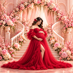Luxury Blush Pink Floral Staircase Photography Backdrop