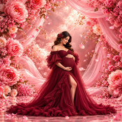 Luxury Blush Pink Floral Drapery Photography Backdrop