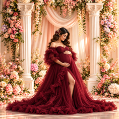 Luxury Blush Pink Floral Pillar Photography Backdrop