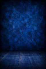 Midnight Blue Textured Photography Backdrop with Wooden Floor