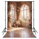 Royal Blush Bloom Window Scene Backdrop