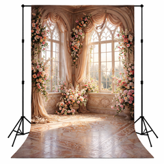 Royal Blush Bloom Window Scene Backdrop