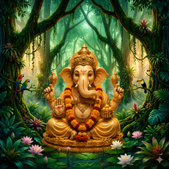 Nature Theme Ganesh Festival Backdrop