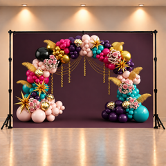 Luxury Jewel Tone Balloon Arch Backdrop