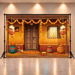 Krishna Village Theme Festival Backdrop