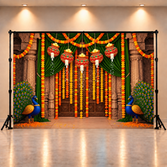 Traditional Krishna Janmashtami Backdrop