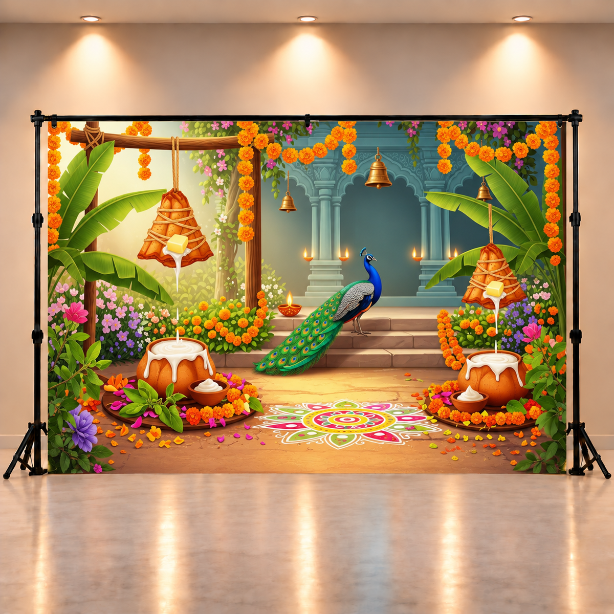 Makhan Chor Krishna Backdrop for Newborn Photography