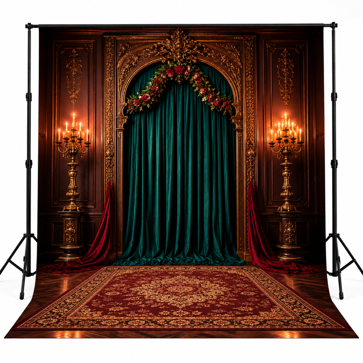 Royal Emerald Velvet Arch Luxury Photography Backdrop