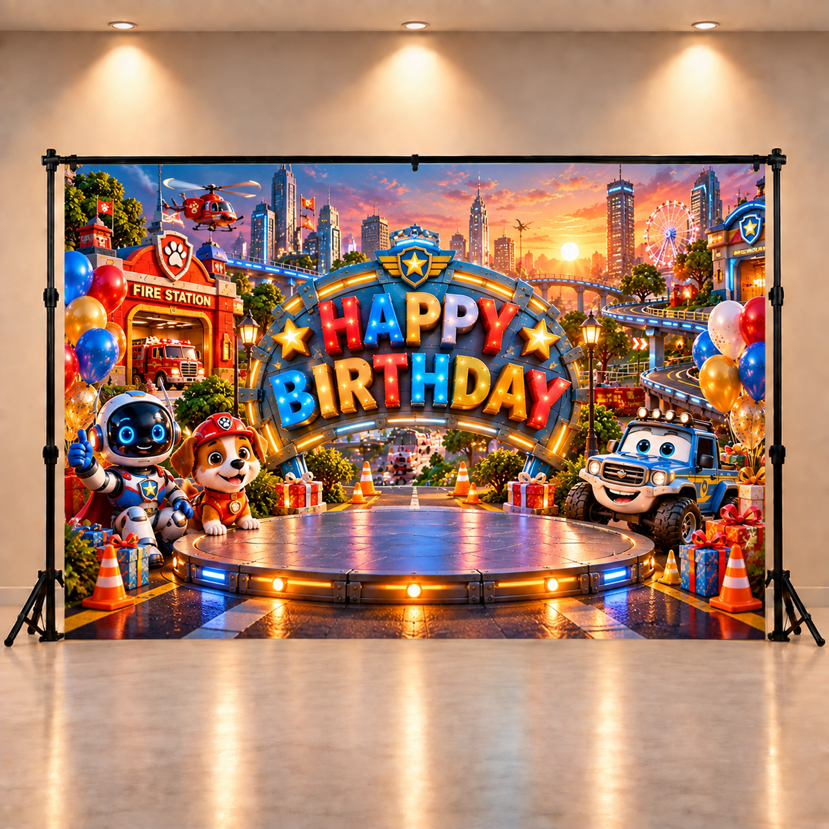 Rescue Adventure Happy Birthday Backdrop
