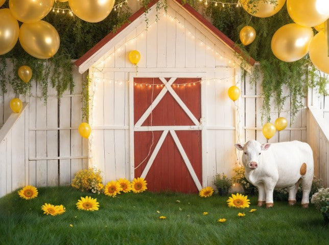 Barnyard Backdrop for Kids Birthday Photography