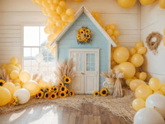 Sunny Farm Day Backdrop with Balloons & Barn
