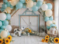Farm Animal Party Backdrop for Baby Photos