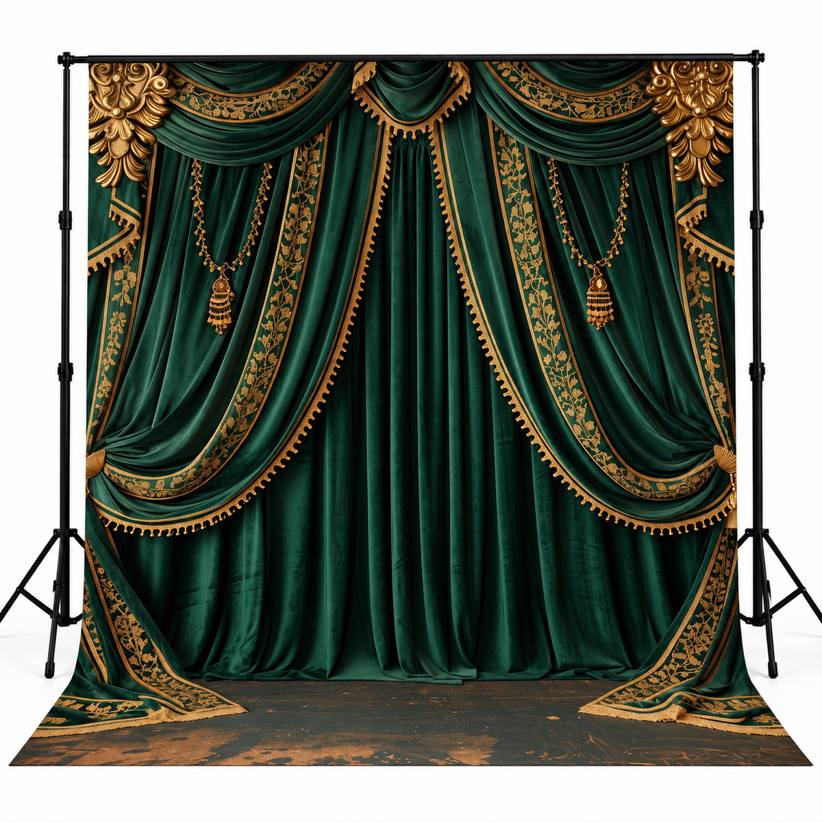 Luxury Emerald Green & Gold Royal Drapes