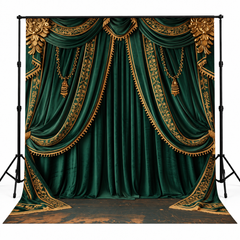 Luxury Emerald Green & Gold Royal Drapes