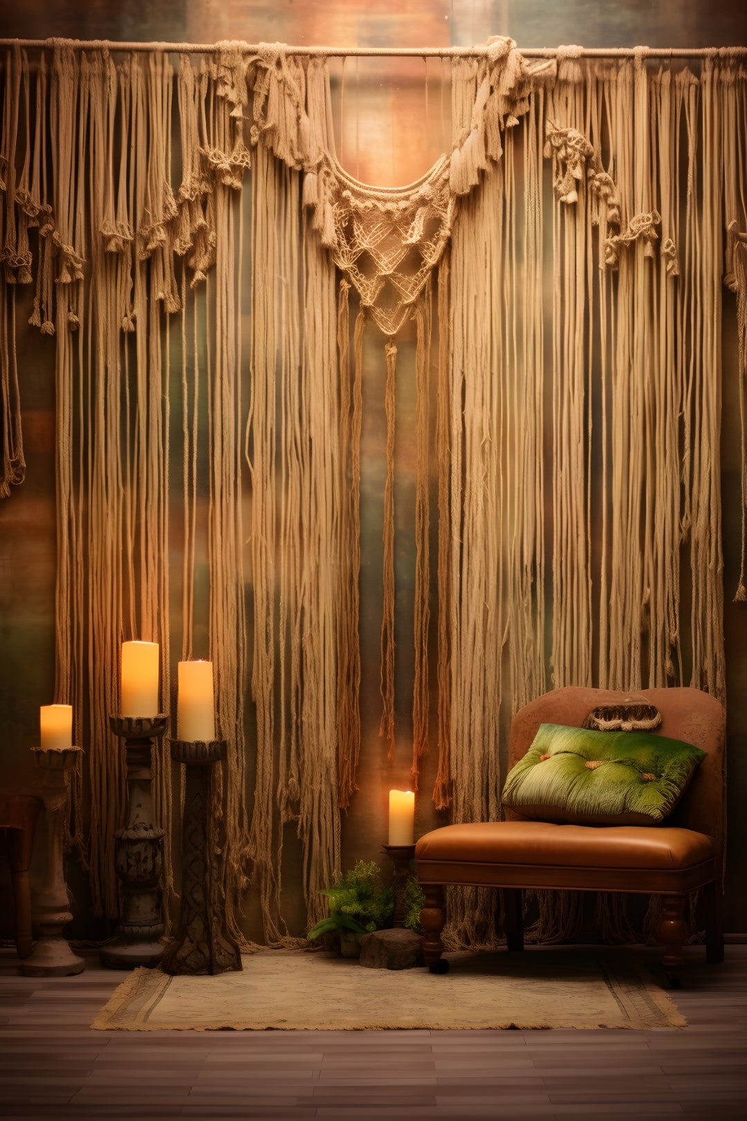 Elegant Boho Backdrop for Fashion & Maternity Shoots