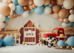 Farm Barn Balloon Cake Smash Backdrop for Kids