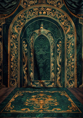 Golden & Green Shade Backdrop For Model Shoot