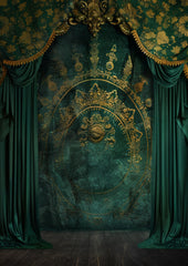Luxury Green & Golden Shade Photography Backdrop