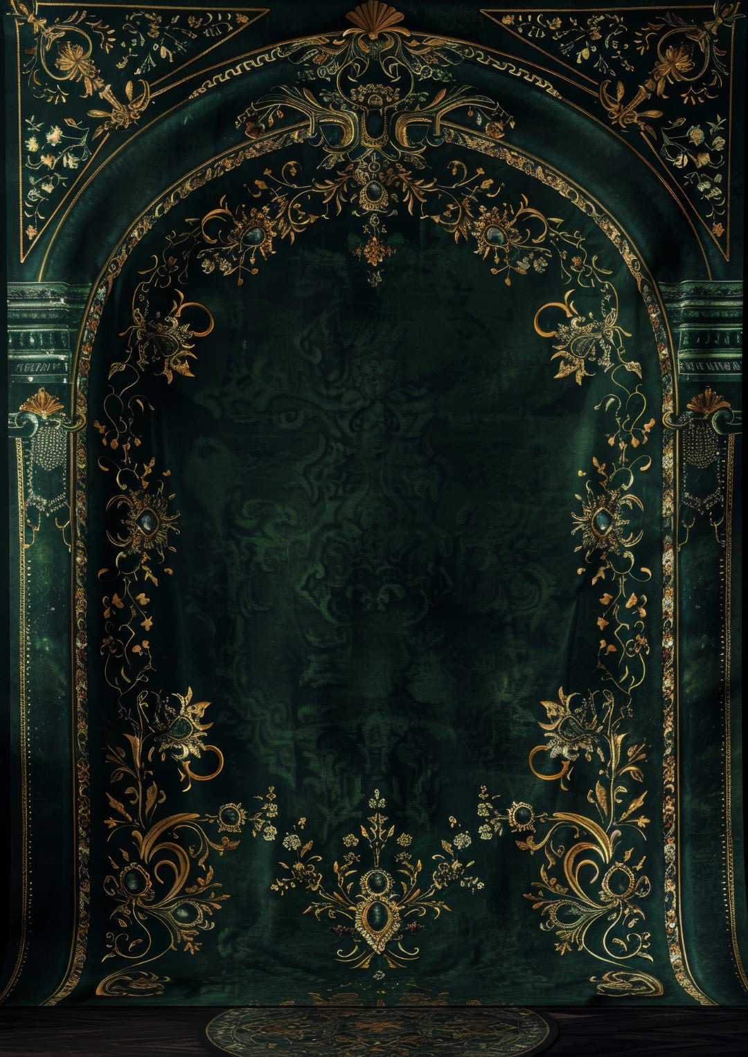 Luxury Green Photography Backdrop For Model Shoot