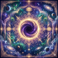 Cosmic Spiritual Ganpati Decoration Backdrop