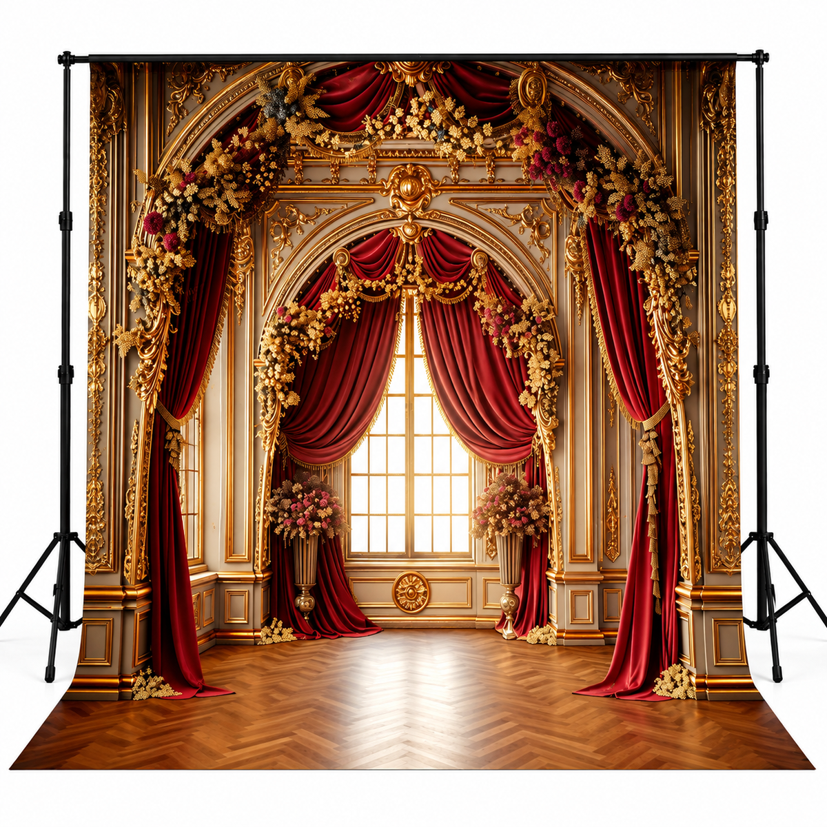 Royal Crimson & Gold Baroque Palace Hall