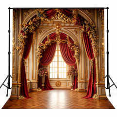 Royal Crimson & Gold Baroque Palace Hall