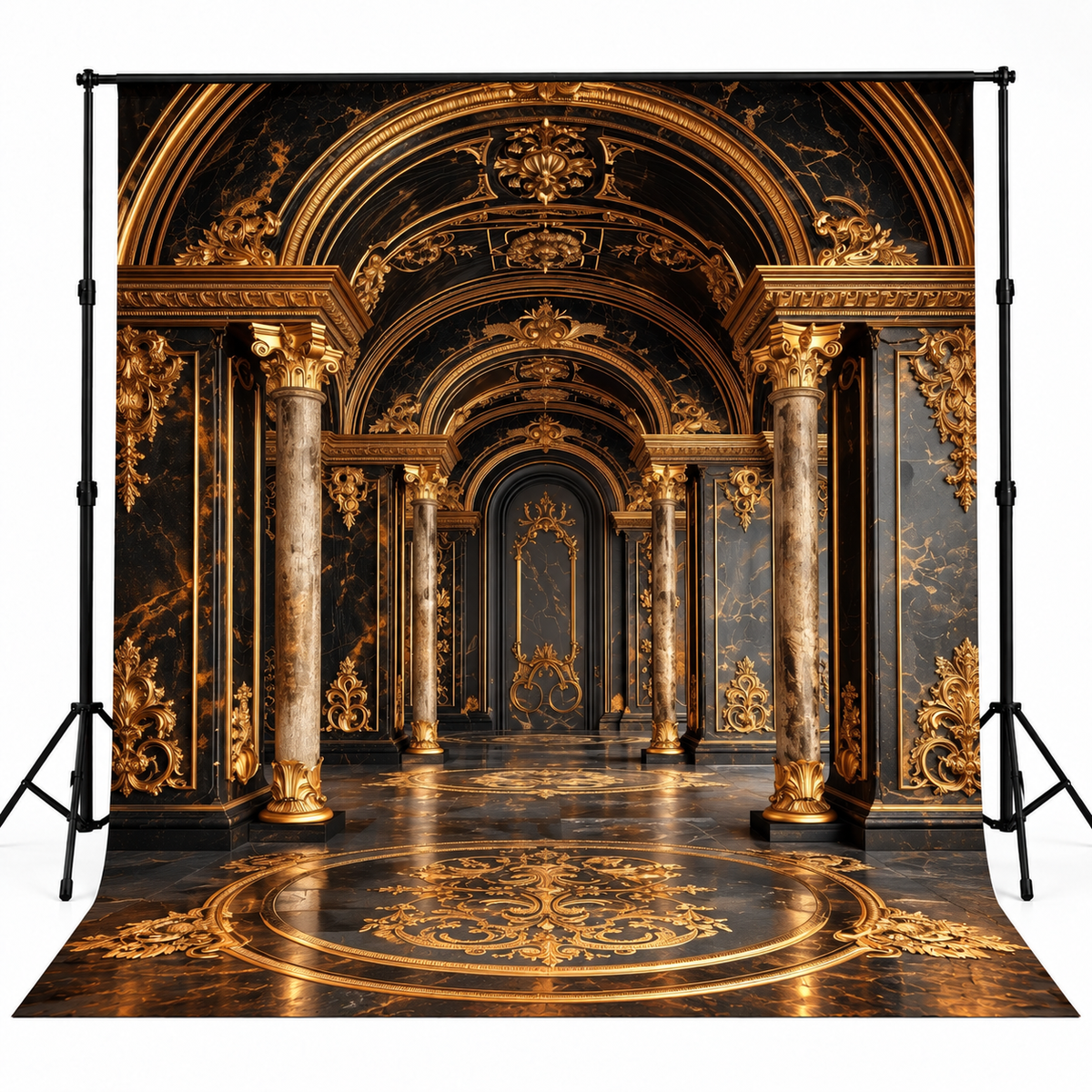 Majestic Black & Gold Baroque Palace Hall