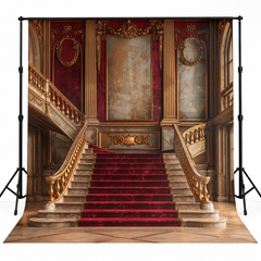 Grand Royal Red Carpet Baroque Palace Staircase