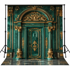 Royal Emerald Green & Gold Baroque Palace Door