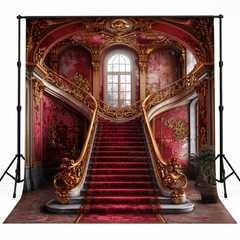 Royal Crimson & Gold Grand Palace Staircase
