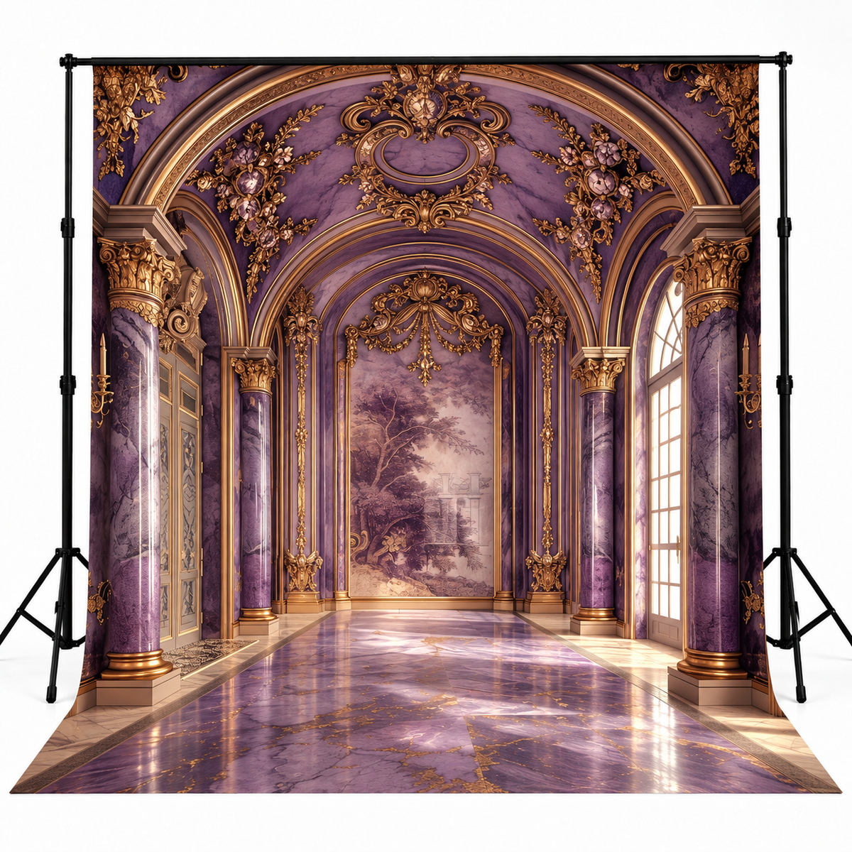 Royal Amethyst & Gold Baroque Palace Hall