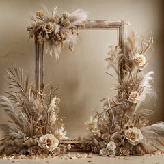 Beige Soft Boho Frame Backdrop