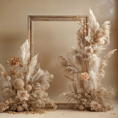 Golden Beige Dreams: Boho Frame Backdrop