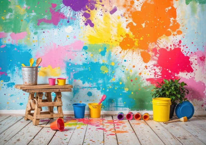 Textured Painted Wall Photography Backdrop for Kids