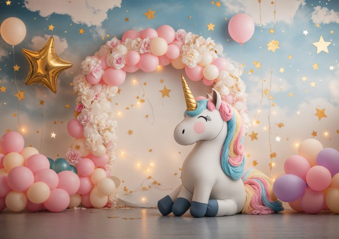 Unicorn-Themed Backdrop for Newborn & Birthday Shoots
