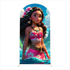 Moana Tropical Island Arch Backdrop for Kids Birthday – Ocean & Jungle Design