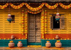 Elegant Krishna Theme Festival Backdrop