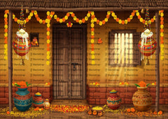 Krishna Village Theme Festival Backdrop