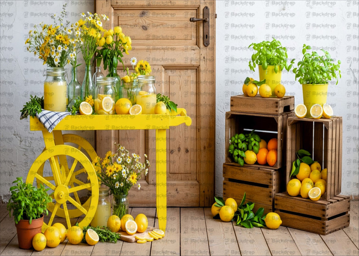 Sunshine & Lemons Summer-Themed Backdrop