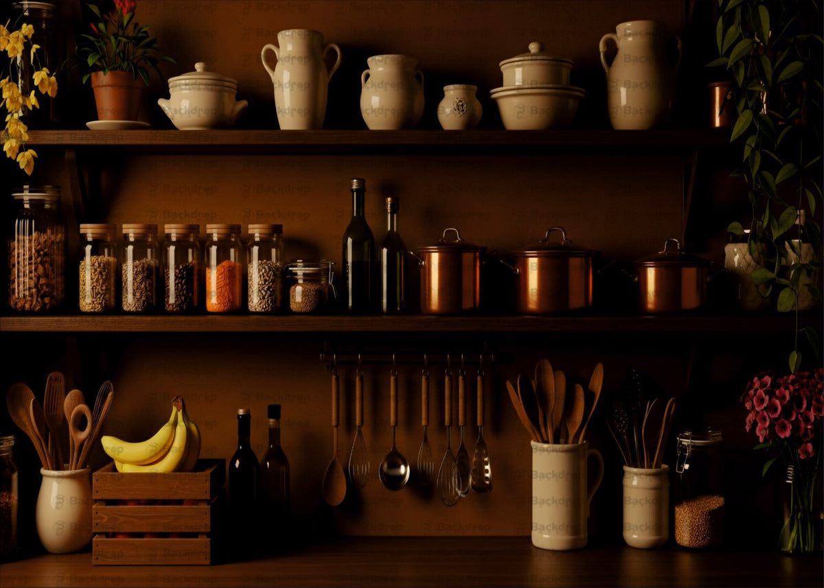 Beautiful Kitchen-Theme Printed Backdrop