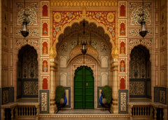 Colorful Rajasthani Door Vibrant Backdrop