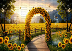 Sunflower Garden Dreams Printed Backdrop