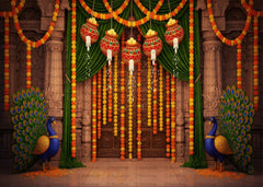 Traditional Krishna Janmashtami Backdrop
