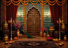 Modern Janmashtami Backdrop with Traditional Hints