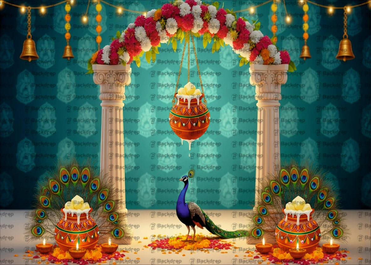 Grand Janmashtami Background with Royal Touch