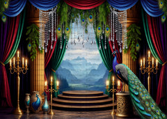 Peacock Decor Janmashtami Backdrop