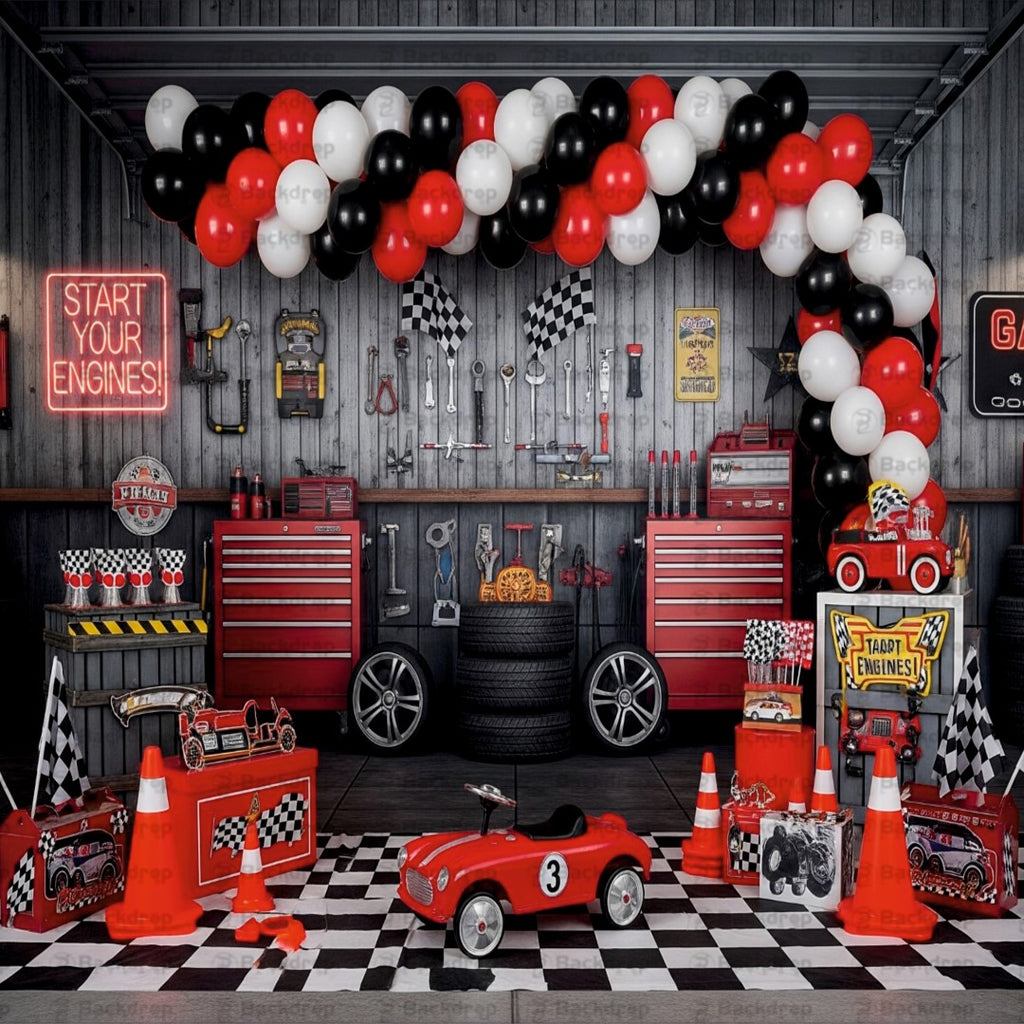 Race Car Party Backdrop – Backdrop Layers