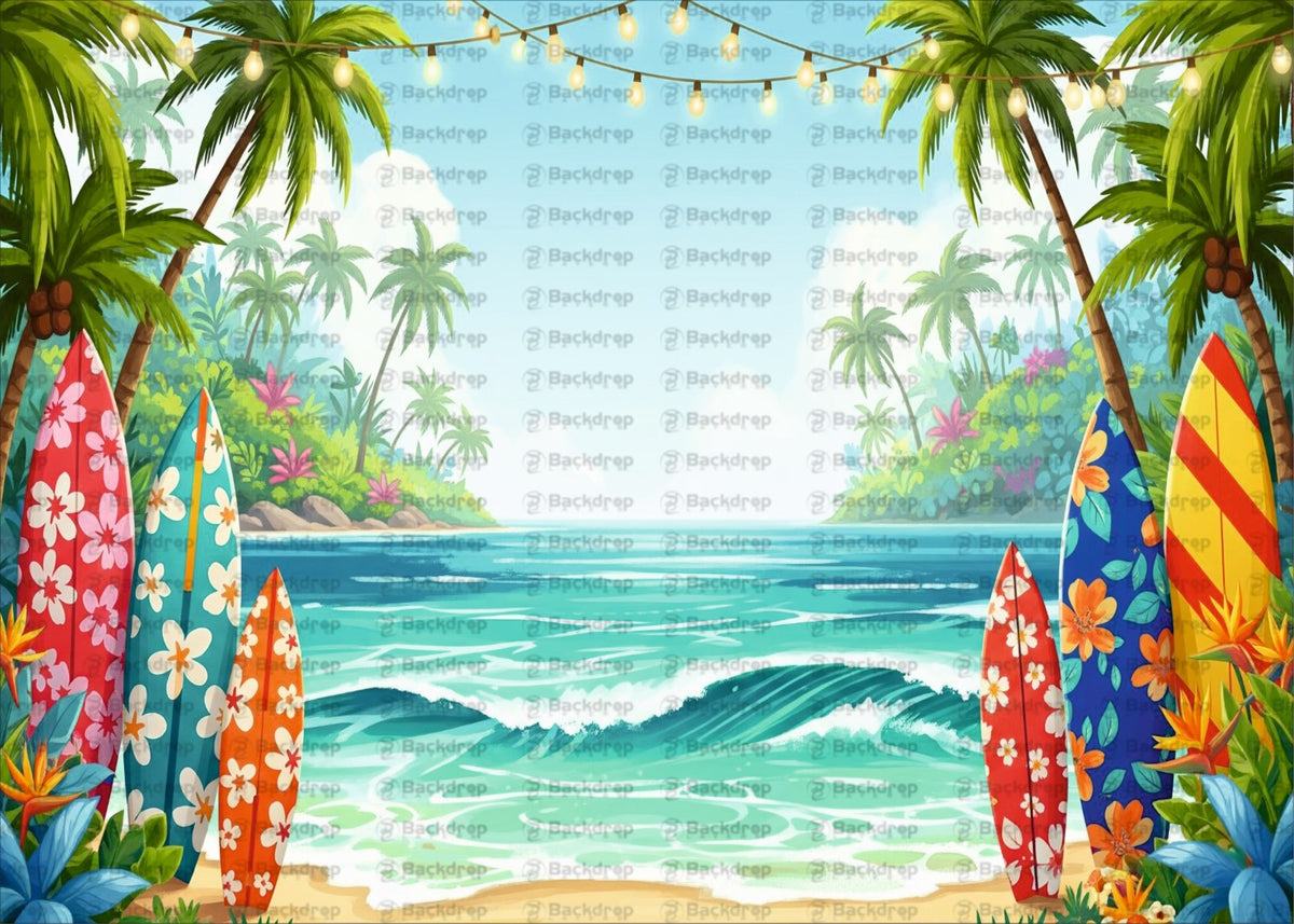 Tropical Backdrop Studio – Surf, Sand & Summer Vibes