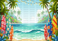 Tropical Backdrop Studio – Surf, Sand & Summer Vibes
