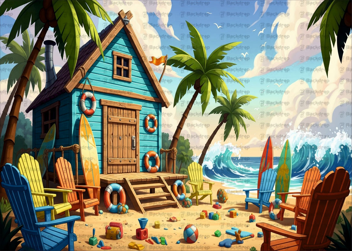 The Beach Hut Kids Backdrop